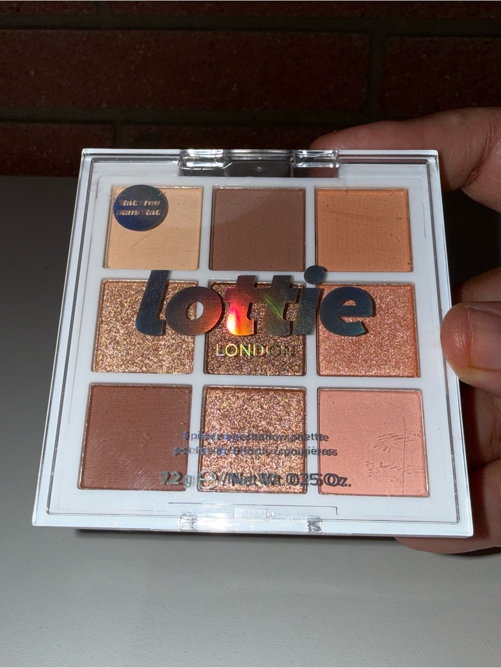 Lottie London Warm Neutrals 9-Color Eyeshadow Palette - Peach & Bronze Tones